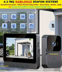 Resim Görüntülü Kablosuz 4.3 İnç Diafon Zil Sistemi 
