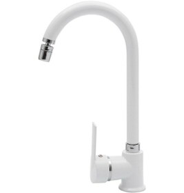 Resim Beyaz T-max Pirinç 360° Oynar Başlıklı Evye MutfakBataryası 