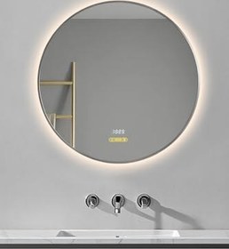 Resim Akıllı Ayna Buhar Tutmayan Hareket Sensörlü 3 Renk Ledli Banyo Aynası Duvar Ofis Lavabo Aynası 75 Cm 