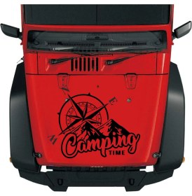 Resim Sticker Usta Camping Time Pusula Offroad 4x4 Kamp Avcı Araba Oto Karavan Sticker 02166 