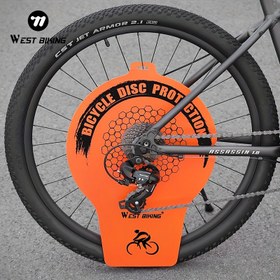 Resim 1 Adet WEST BIKING Dayanıklı PVC Bisiklet Disk Freni & Zincir Temizleyici Koruyucu - Sıçramaya Karşı, Yol ve Dağ Bisikletleri İçin Uygun, Kolay Kurulum Yüksek Görünürlüklü Turuncu Aksesuar, Bisiklet Aksesuarları, Zincir Temizleme Aracı, Dağ Bisikleti Ekipmanı, Dayanıklı PVC Malzeme 