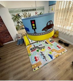 Resim Trafik Dijital Baskı Çocuk Odası Avize Mavi 