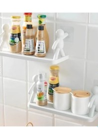 Resim İnsan Figürlü Yapışkanlı Çok Amaçlı Duvar Rafı Çok Renkli 