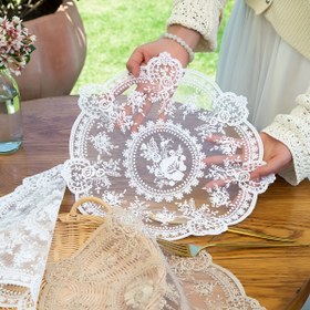 Resim 4 adet Şık Beyaz Dantel Placemats - Yıkanabilir Polyester, Nakışlı Çiçek Deseni, Düğünler, Oteller, Noel ve Günlük Kullanım için Mükemmel, Otel Masa Düzeni | Çiçek Nakışı | Polyester Placemat 