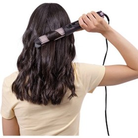 Resim BaByliss Curl Styler Luxe 36 mm 200 Derece Kuvars Seramik Kaplama Plakalı Soğuk Hava Kanallı Saç Maşası C112E 