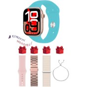 Resim Reeder P13 Blue 2022 Uyumlu Turkuaz Akıllı Saat Watch 10 Mini Kordon Hediyeli Amoled Ekran 41MM 