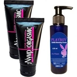 Resim Nymphorgasmic For Women Vajinal Krem 2 Adet + Playboy Kadınlara Özel Libido Boosting Cream 125 ml 