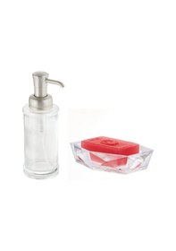 Resim Cam Sıvı Sabunluk Ve Sabunluk 2 Li Banyo Seti 