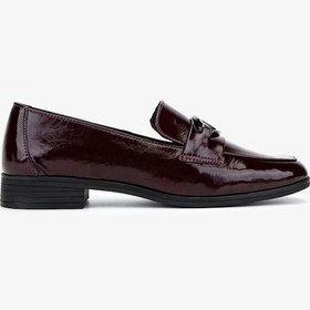 Resim Valmenti Kadın Hakiki Deri Bordo Rugan Loafer Ayakkabı 1065 2007 Bn Ayk Sk25-26 Bordo Rgn Bordo Rugan 