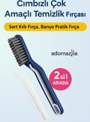 Resim adornazzle İnce Uçlu Derz ve Detay Temizlik Fırçası, Sert Kıllı Fırça, Banyo Pratik Fırça 