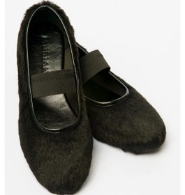 Resim Kadın Peluş Babet Lastikli Siyah Furiva Siyah 