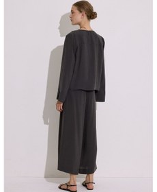 Resim Manuka Modal Geniş Kollu Bluz Antrasit Antrasit 