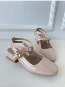 Resim Karmi Bej Rugan Topuklu Ayakkabı 