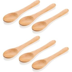 Resim 12 Adet Bambu Baharat Kaşığı Ve Mama Kaşığı, Bambu Reçel Bal Kaşığı 12 Adet Çok Renkli 