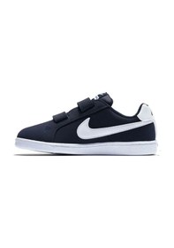 Resim Nike Court Royale Leather Sneaker Hakiki Deri Bantlı Çırtlı Unisex Çocuk Spor Ayakkabı Lacivert 