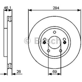 Resim Bosch 0986479434 Ön Fren Diski Aynası Havalı Hyundai Santa Fe 2003-294X5 5171226100 