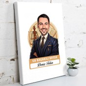 Resim Karikatürlü En Başarılı Erkek Noter Kanvas Tablo 