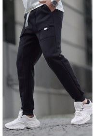 Resim Madmext Siyah Kargo Cep Basic Eşofman Altı 6527-siyah Siyah 