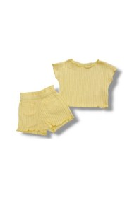 Resim Çikoby Kız Bebek Jakarlı Şort Takım Ck50536 Sari 