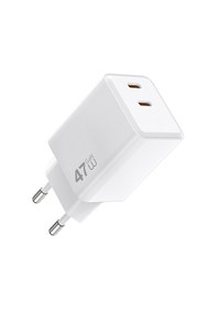 Resim Wiwu Wi-g025 Cube Serisi Dual Type-c Pd Gan Teknolojili Hızlı Şarj Başlığı 47w Beyaz 