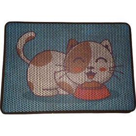 Resim Nanbell Büyük Elekli Çift Katlı Kedi Kumu Paspası 75x59 Cm Desenli No:3 