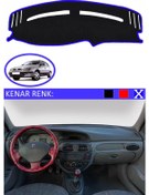 Resim Torpido Koruma Halısı Siyah Kenar Renk Mavi Renault Megane 1 İle Uyumlu 