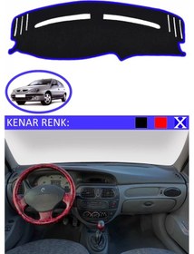 Resim Torpido Koruma Halısı Siyah Kenar Renk Mavi Renault Megane 1 İle Uyumlu 