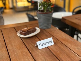 Resim Metal Masaüstü Rezerve Tabelası - Restoran ve Kafeler İçin Reserved Masa Kartı - Siyah / 100 
