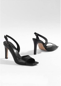 Resim Paris Siyah Desenli İnce Topuklu Ayakkabı Z103-siyah Siyah 