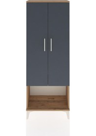 Resim Arges Dolap Tek Raflı 2 Kapaklı Tek Askılı 60x30x163 Çam-antr... Çam 