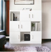 Resim L'occi Concept Diego G Kapaklı Ofis Klasör Dolabı Kitaplık Beyaz 
