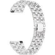 Resim Gaojunshop01 Samsung Galaxy Uyumlu Watch 7 Fe 6 5 4 5 Pro 6 4 Classic 22mm Gümüş Metal Bilezik 