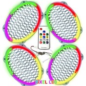 Resim Pixel Ledli Oval Hoparlör Kapak Gümüş 4 Adet Poke Pk-6302 