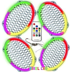 Resim Pixel Ledli Oval Hoparlör Kapak Gümüş 4 Adet Poke Pk-6302 