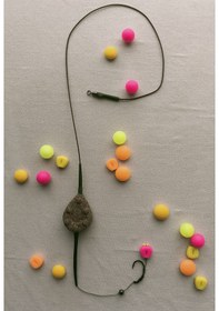 Resim Gezer Kurşunlu Leadcore'lu Sazan Rig Takımı Tek Pembe Esp Mısırlı 