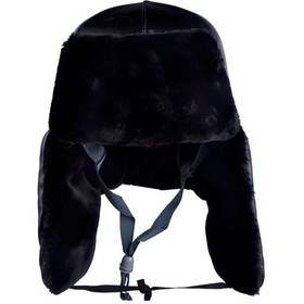Resim Suntek Kış Trapper Şapka Kask Yumuşak Kalın Kayak Şapkası Siyah 