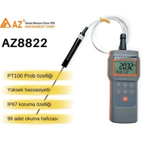 Resim Sevgift Az 8822 PT100 Problu Termometre | Yüksek Hassasiyetli 
