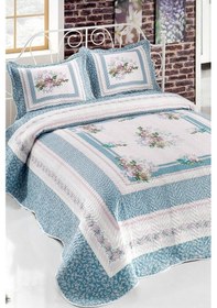 Resim Örtüm Melinda Çift Kişilik Kapitone Yatak Örtüsü Takımı - Yeşil 