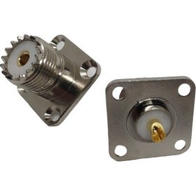 Resim Uhf Konnektör (Uhf Dişi-Dışdiş) (Flanşlı 4 Delikli Düz Model) 