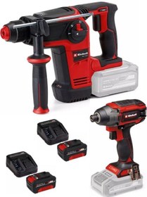 Resim Einhell TP-HD 18/26 Li Bl Akülü Pnömatik Matkap + TP-CI 18/220 Li Bl Vidalama 2x4.0AH Akülü Kömürsüz Set 