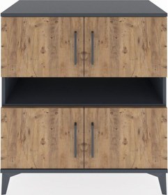 Resim Hyperion Şifonyer 5 Raflı 4 Kapaklı 88x44x96 Antrasit-çam Antrasit 