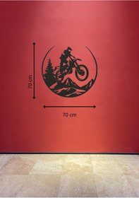 Resim Enduro Dağ Motosiklet Figürlü Metal Duvar Tablosu 