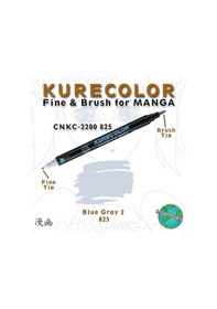 Resim Zig Kurecolor Fine & Brush For Manga Çizim Kalemi 825 Blue Gray 2 