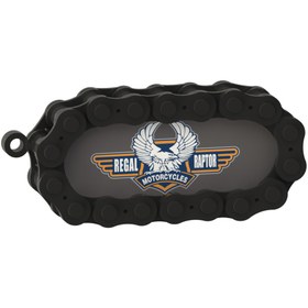 Resim Ümraniye3d Regal R. Logolu Özel Tasarım Zincir Detaylı Motosiklet Anahtarlığı 