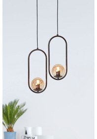 Resim Luzarana Zenga 2 Li Eskitme Metal Gövde Bal Rengi Camlı Tasarım Lüx A... Çok Renkli 