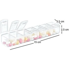 Resim Haftalık Ilaç Saklama Kutusu - Kapaklı Ilaç Takip Düzenleyici Şeffaf 