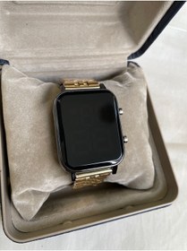 Resim Leerybee Gold Siyah Çelik Led Vintage Unisex Kol Saati 