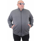 Resim Mocgrande Büyük Beden Basic Mevsimlik Fermuarlı Sweatshirt 22750 Grı Melanj-Grı Melanj Gri Melanj 