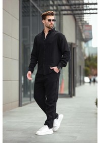 Resim Madmext Siyah Gömlek Pantolon Erkek İkili Takım E7322 Siyah 