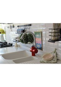 Resim Elektrikli Sıcak Musluk Ani Su Isıtıcı Termal Şofben Musluk Asg1k Kırmızı 